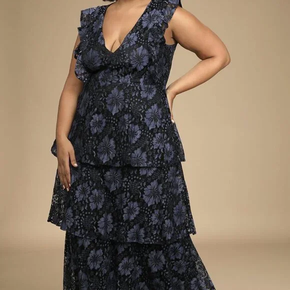 NWT Lulus Molinetto Navy Blue Lace Ruffled Tiered Sleeveless Maxi Dress is  available for purchase on au PAY Market - Imported Goods Online Store  Co.Ltd. | au PAY Market - Online Shopping Site